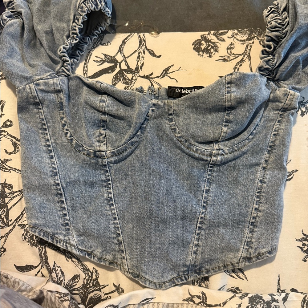 Celebrity Denim Corset Top